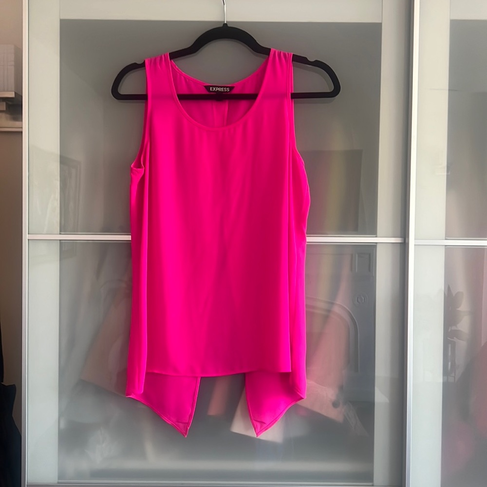 Express Hot Pink Split-back Tank
